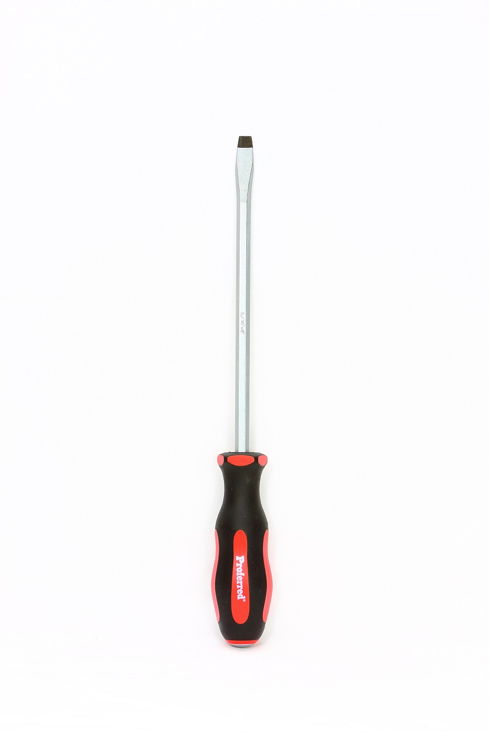 PROFERRED GO-THRU SCREWDRIVER SLOTTED 5/16''X8'' RED HANDLE